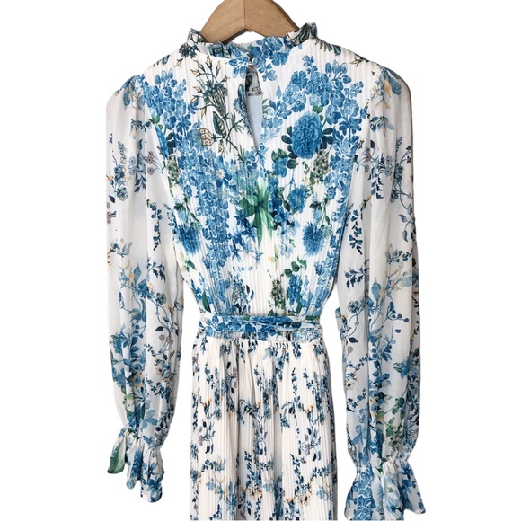 VICI Tempe Floral Ruffle Pleated Midi Dress S - Picture 9 of 14